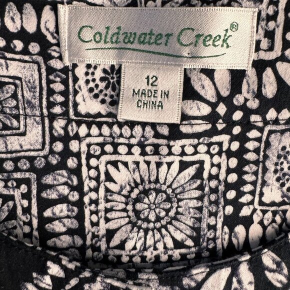 Coldwater Creek Jacket Women‎ 12 Cotton 2 Tone Floral Button Artsy Boho Light - Picture 3 of 8